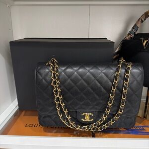 Chanel Black Maxi Classic Double Flap Bag